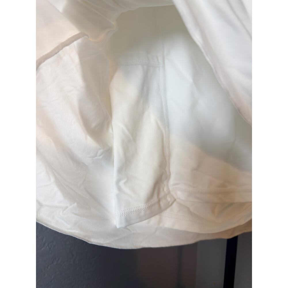 White Ruched Mini Skirt - Picture 3 of 6
